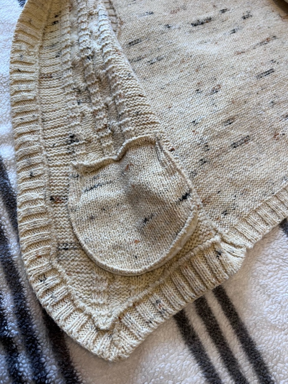 JCPenney The Men’s Shop Vintage 80s Donegal Tweed Cable Knit Vest Cream Small - Picture 10 of 11